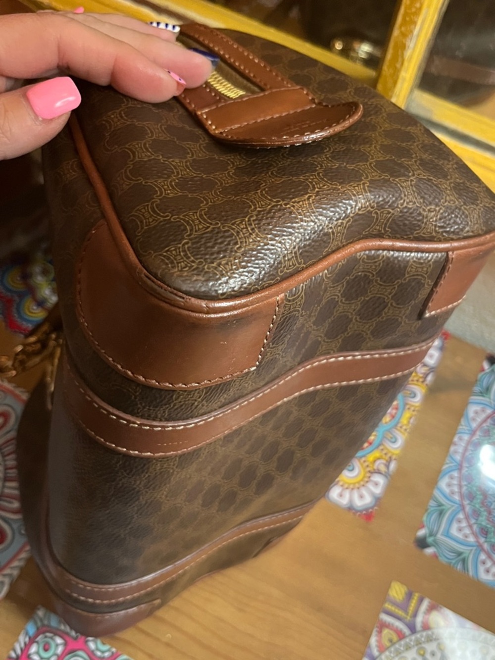 Preowned CELINE Macadam Mini Boston Hand Bag - Picture 8 of 12